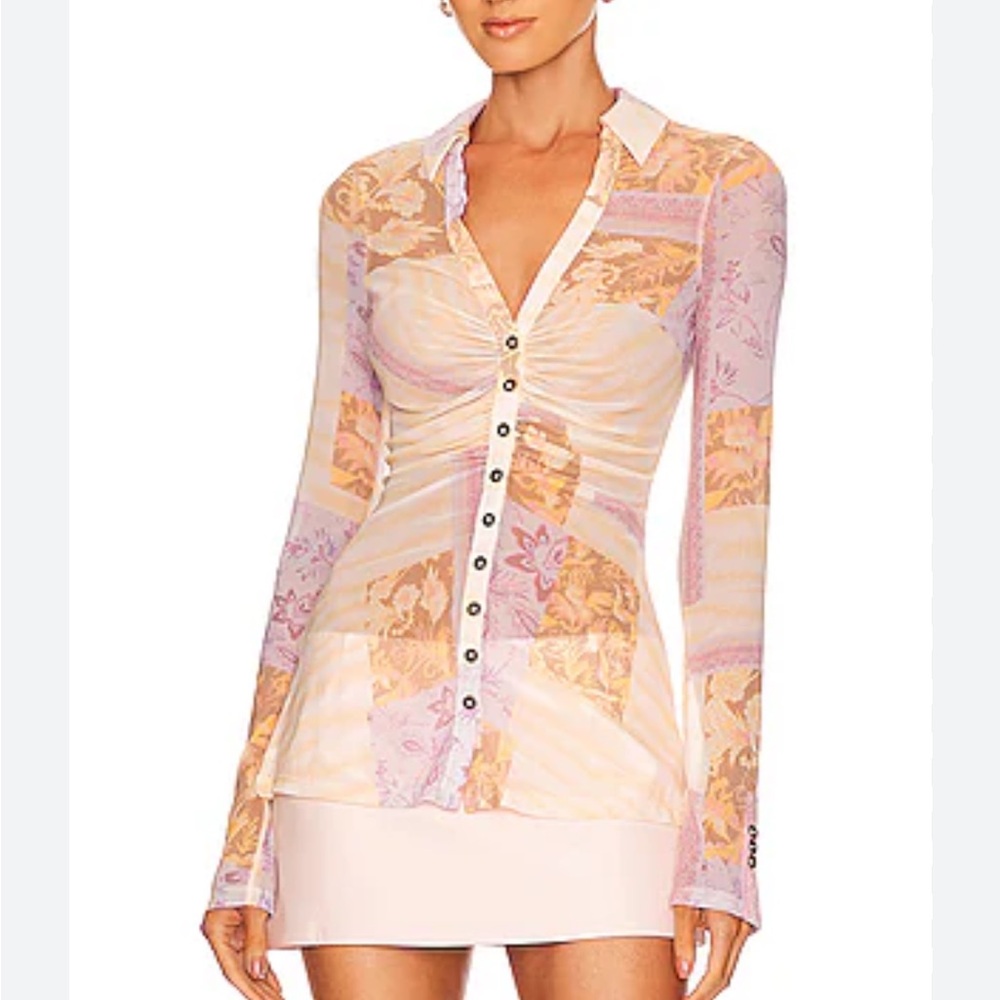 FP sheer button down L